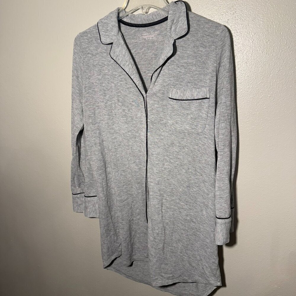 Victoria's Secret sleepshirt - gray with black trim